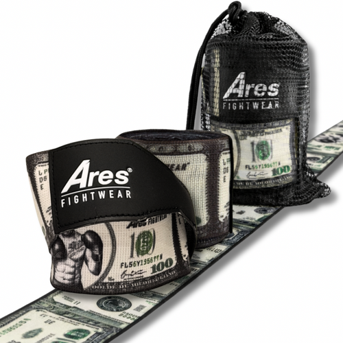 Ares Fightwear Premium Boxbandagen „Boxer Dollar“ mit Wäschenetz – Handwraps für Boxen & MMA