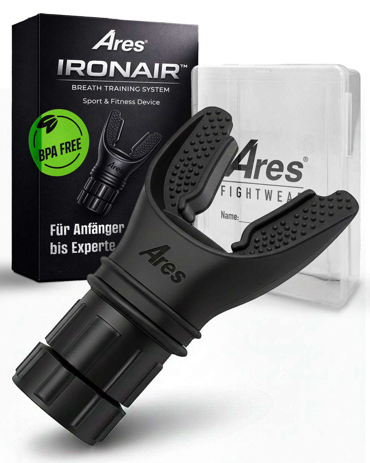 IRONAIR™ Atemtrainer / Lungentrainer von Ares Fightwear mit Transportbox