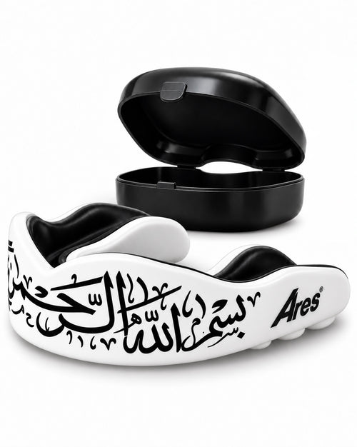 Ares Fightwear Pro-Line Mundschutz „Bismillah“ mit Aufbewahrungsbox – Zahnschutz für Boxen & MMA