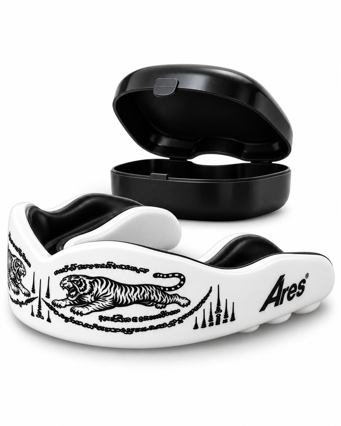 Ares Fightwear Pro-Line Mundschutz „Twin Tiger“ mit Aufbewahrungsbox – Zahnschutz für Boxen & MMA