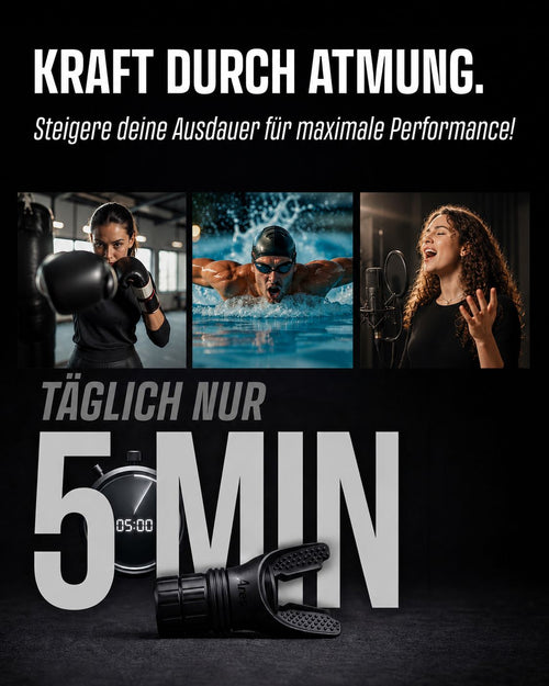 IRONAIR™ Atemtrainer für Boxen, Schwimmen und Gesang – mehr Ausdauer mit täglich nur 5 Minuten Atemtraining