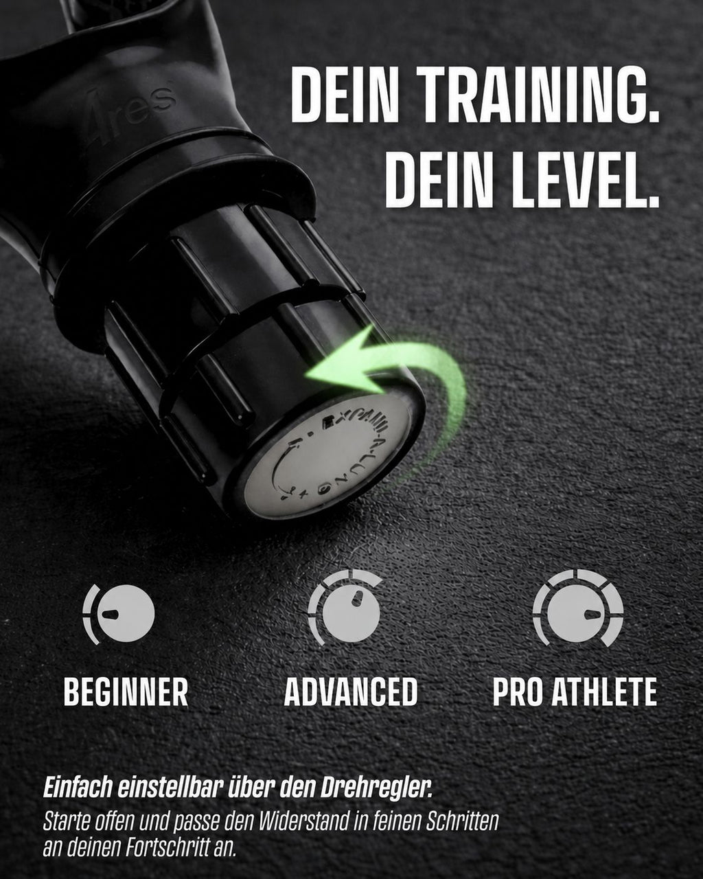 IRONAIR™ Atemtrainer mit Drehregler – Widerstand einstellbar von Beginner über Advanced bis Pro Athlete