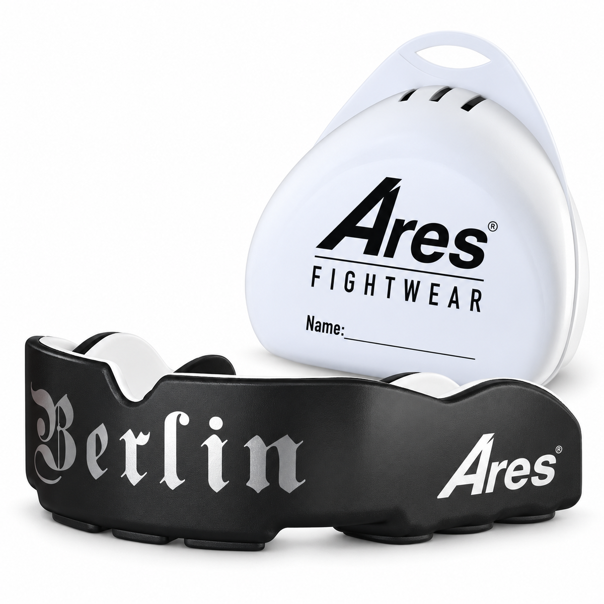 Ares Fightwear Slim-Line Mundschutz „Berlin“ mit Aufbewahrungsbox – Zahnschutz für Boxen & MMA