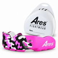 Ares Fightwear Slim-Line Mundschutz „Camo Pink“ mit Aufbewahrungsbox – Zahnschutz für Boxen & MMA