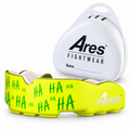 Ares Fightwear Slim-Line Mundschutz „Hahaha“ mit Aufbewahrungsbox – Zahnschutz für Boxen & MMA