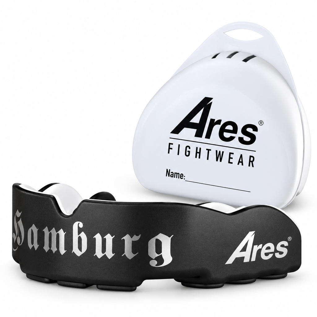 Ares Fightwear Slim-Line Mundschutz „Hamburg“ mit Aufbewahrungsbox – Zahnschutz für Boxen & MMA