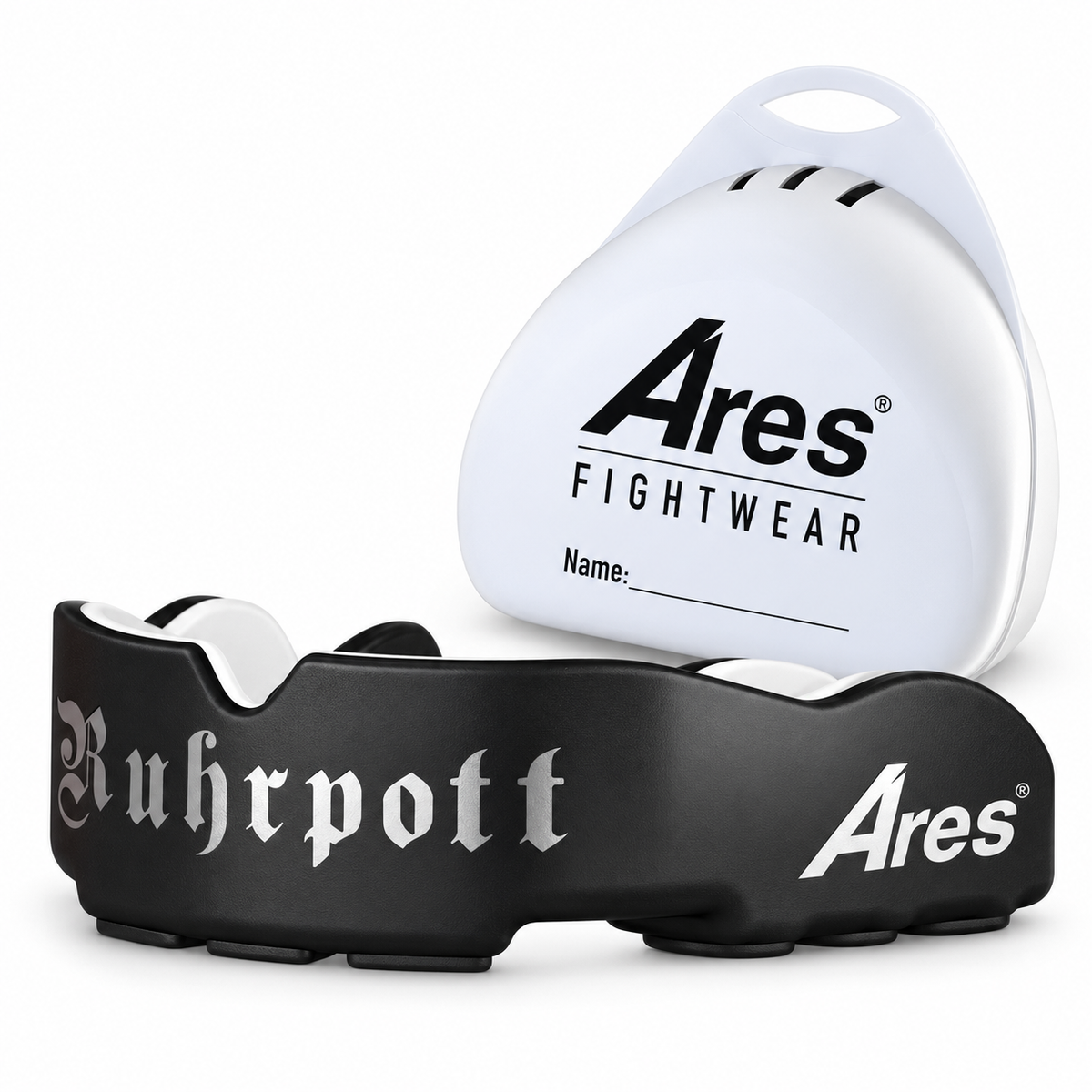 Ares Fightwear Slim-Line Mundschutz „Ruhrpott“ mit Aufbewahrungsbox – Zahnschutz für Boxen & MMA