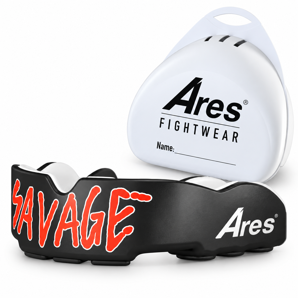 Ares Fightwear Slim-Line Mundschutz „Savage“ mit Aufbewahrungsbox – Zahnschutz für Boxen & MMA