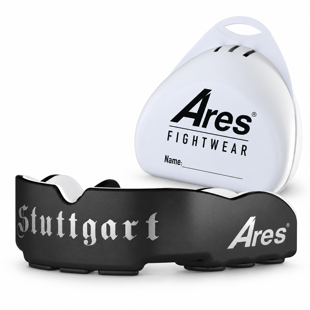 Ares Fightwear Slim-Line Mundschutz „Stuttgart“ mit Aufbewahrungsbox – Zahnschutz für Boxen & MMA