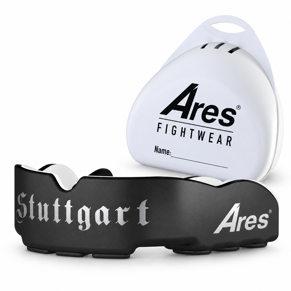 Ares Fightwear Slim-Line Mundschutz „Stuttgart“ mit Aufbewahrungsbox – Zahnschutz für Boxen & MMA