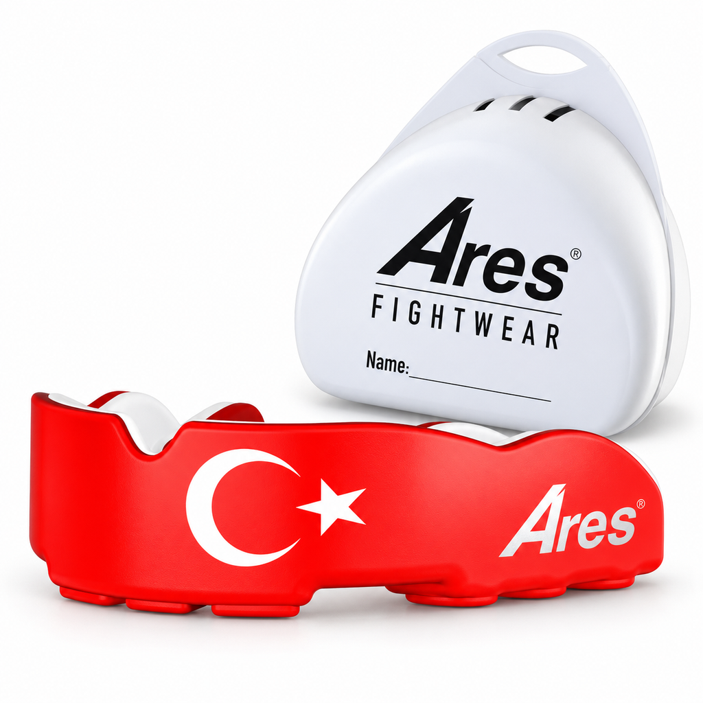 Ares Fightwear Slim-Line Mundschutz „Turkey“ mit Aufbewahrungsbox – Zahnschutz für Boxen & MMA