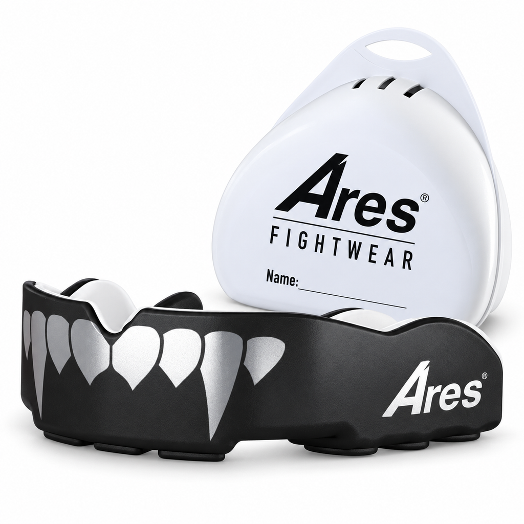 Ares Fightwear Slim-Line Mundschutz „Vampire“ mit Aufbewahrungsbox – Zahnschutz für Boxen & MMA